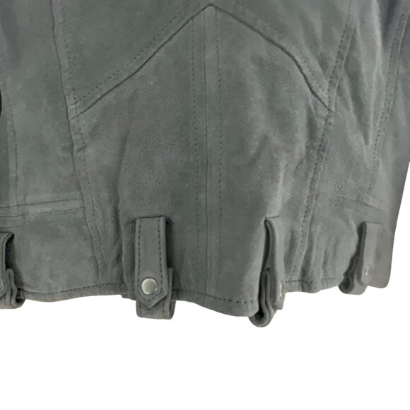 Blanknyc Women's Suede Leather Moto Jacket Size XS Grey Bikercore Rocker Outdoor - Picture 6 of 11